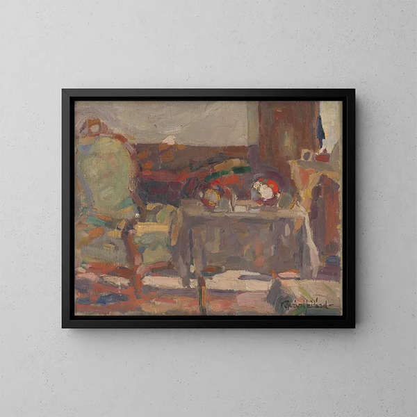 Interior de habitación - Konstantin Korovin — cuadro enmarcado en la pared