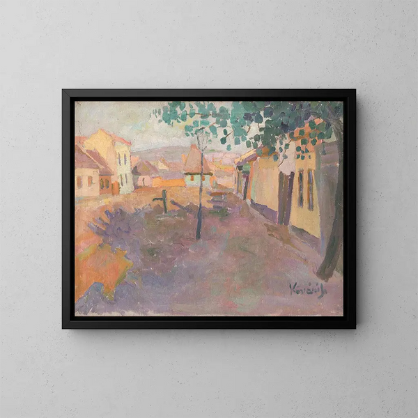 Calle corta en Košice - Konstantin Korovin — cuadro enmarcado en la pared