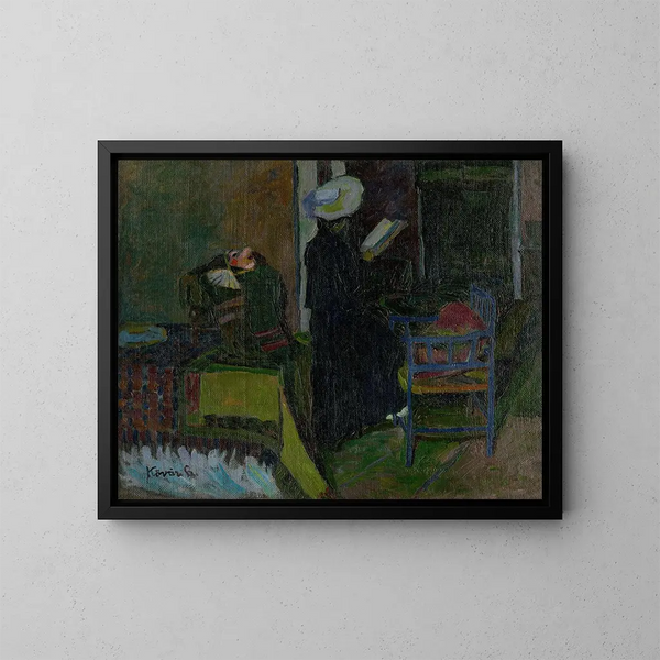 Tapiz en la habitación - Konstantin Korovin — cuadro enmarcado en la pared