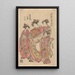 Courtesan Hanamusaki and servant - Koryusai Isoda — framed artwork on a wall