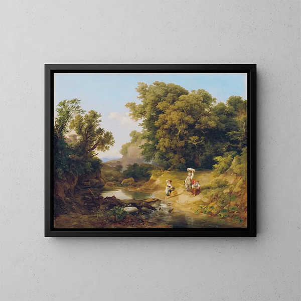 Paisaje ideal, paisaje italiano - Károly Markó — cuadro enmarcado en la pared