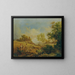 Landscape with Hay Harvest - Károly Markó — framed artwork on a wall