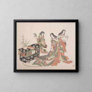 Kubo Shunman - Court Ladies Dragging a Cabinet along the Floor.webp