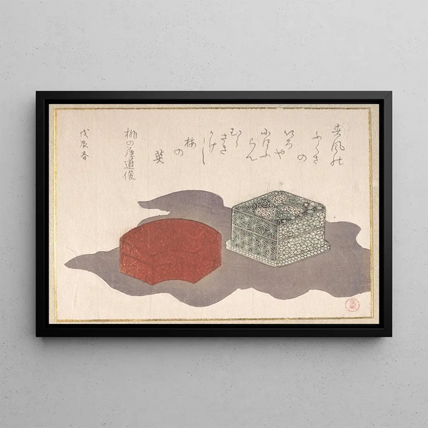de cajas de incienso con tela de embalaje - Kubo Shunman — cuadro enmarcado en la pared