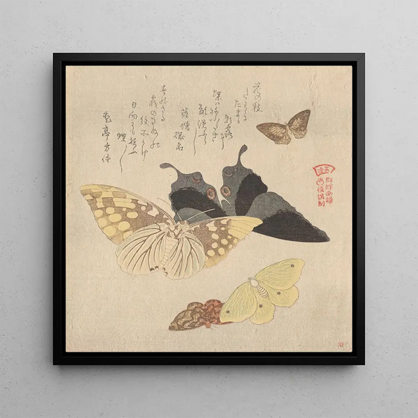 Cuadro El Manual de pintura de la nube de mariposas Guncho Gafu 4 - Kubo Shunman | Impresión artística