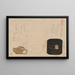 Tres antigüedades de la serie Objetos estimados Inrō en cuero Netsuke Meibutsu Kawa do inrō do netsuke - Kubo Shunman — cuadro enmarcado en la pared