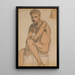 Boy Sitting - Kuzma Petrov-Vodkin — framed artwork on a wall