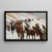Napoleon’s Army Crossing Somosierra Pass by Paul-Émile-Léon Perboyre, reproduction in a black frame