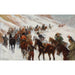 Napoleon’s Army Crossing Somosierra, complete artwork showing the column in the snowy pass