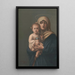la Virgen María y Jesús sosteniendo el mundo - L. Coillagi — cuadro enmarcado en la pared