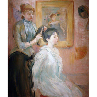 La Coiffure - Berthe Morisot | Reproduction Tableau Décoration murale affiche copie