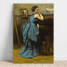 Reproduction of the painting La Dame en bleu by Jean-Baptiste-Camille Corot
