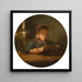 La hija del artista leyendo - Adolphe-Félix Cals — cuadro enmarcado en la pared