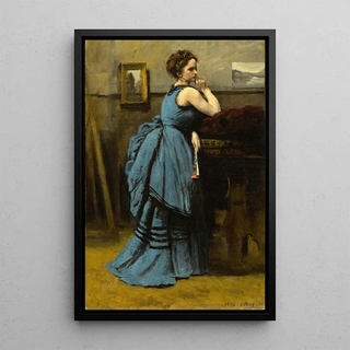 Reproduction tableau | La Dame en bleu de Jean-Baptiste-Camille Corot | Poster - Toile - Aluminium