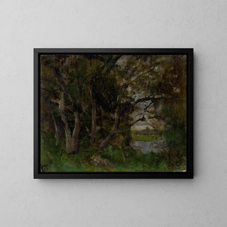 Ladislav Mednynszky - Early Evening Motif in a Park in Strky.webp