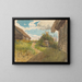 Paisaje entre graneros de heno - Ladislav Mednyánszky — cuadro enmarcado en la pared