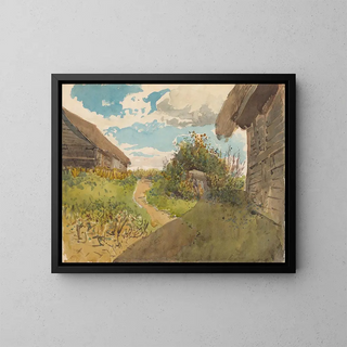 Ladislav Mednynszky - Landscape betwen Haylofts.webp