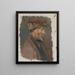Study of a Poor Old Man Wearing a Fur Hat - Ladislav Mednyánszky — framed artwork on a wall