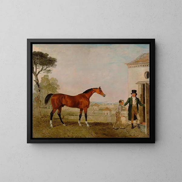 Sultan en el haras del marqués de Exeter, Burghley House - Lambert Marshall — cuadro enmarcado en la pared