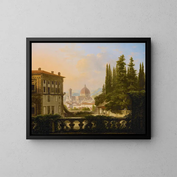 Florencia desde los jardines de Boboli - Lancelot-Théodore Turpin de Crissé — cuadro enmarcado en la pared