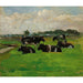 Reproducción del cuadro Paisaje con grupo de cinco vacas - Piet Mondrian