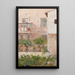 Italian study, patio with potted lemon trees - Lars Jacob von Rk — framed artwork on a wall