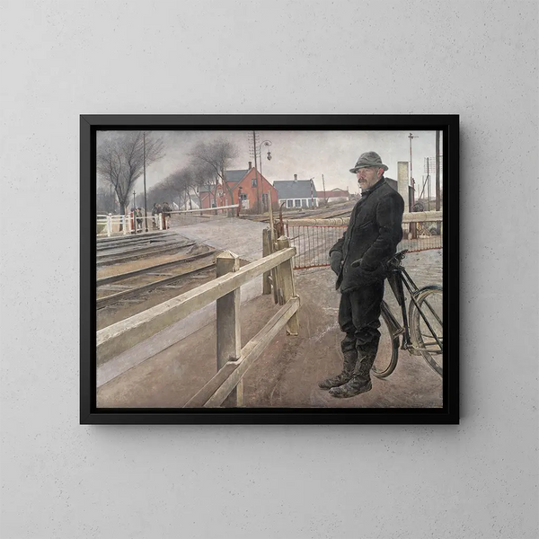 Espera en el paso a nivel de la carretera de Roskilde - Laurits Andersen Ring — cuadro enmarcado en la pared