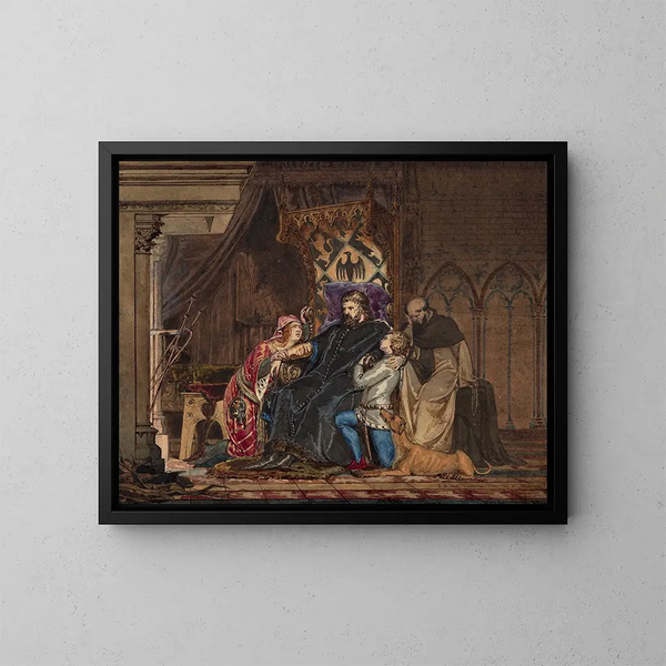 Frédéric Barberousse apprenant son excommunication - Lawrence Alma-Tadema — framed artwork on a wall