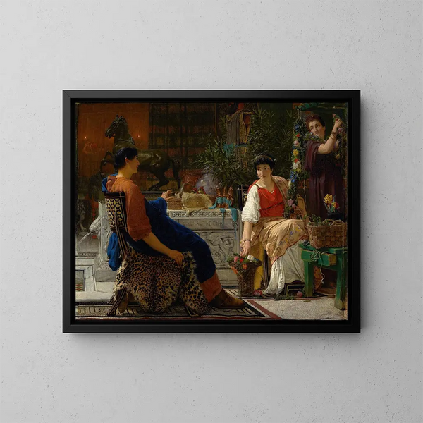 Preparativos para las festividades La corona floral - Lawrence Alma-Tadema — cuadro enmarcado en la pared
