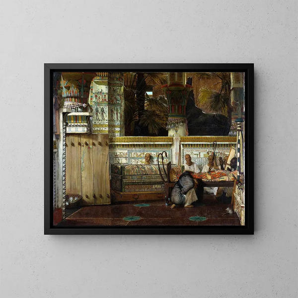 The Egyptian Widow - Lawrence Alma-Tadema — framed artwork on a wall