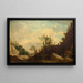 Paisaje con un puente - Lazare Bruandet — cuadro enmarcado en la pared