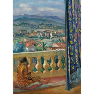 Le Cannet, Le Rideau Bleu - Henri Lebasque | Reproduction Tableau Décoration murale affiche copie