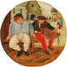 El Gran Campesino y el Comerciante - Pieter Brueghel el Joven — presentado en un interior