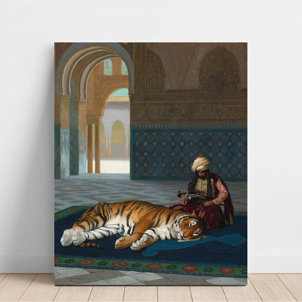 Reproduction of the painting The Tiger and the Keeper - Jean-Léon Gérôme