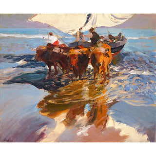 Le retour de la pêche, plage de Valence - Joaquín Sorolla | Reproduction Tableau Décoration murale affiche copie
