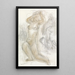 Nude woman painting with hands in her hair, in the background another nude figure - Leo Gestel — framed artwork on a wall