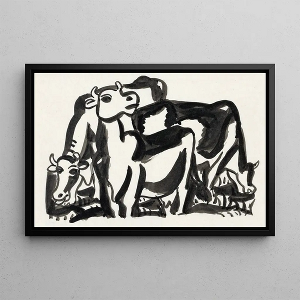 Leo Gestel - Ontwerp voor een vignet voorstelling met drie koeien.webp