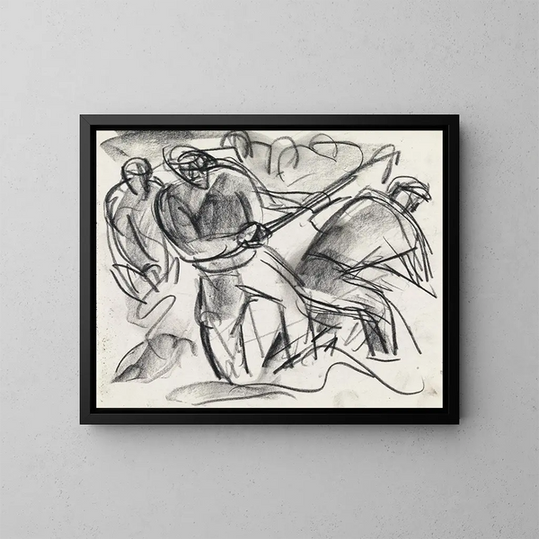 Estudio de personajes en el trabajo - Leo Gestel — cuadro enmarcado en la pared
