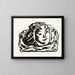Two masks for building and rocks sketch - Leo Gestel — framed artwork on a wall