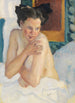 Awakening semi-nude sitting - Leo Putz — artwork view