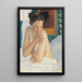 Awakening semi-nude sitting - Leo Putz — framed artwork on a wall