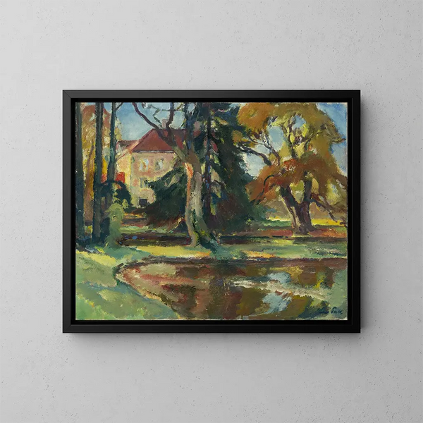 Parque del castillo de Fuberg en Gauting - Leo Putz — cuadro enmarcado en la pared