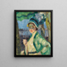 Portrait of a Lady Under a Green Umbrella Frieda Blell - Leo Putz — framed artwork on a wall