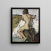 Mujer desnuda sentada de espaldas - Leo Putz — cuadro enmarcado en la pared