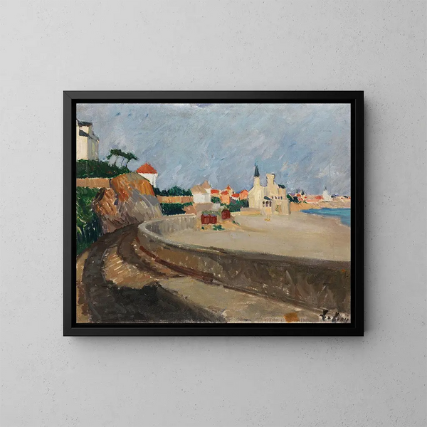 City on the Spanish coast - Leo von König — framed artwork on a wall