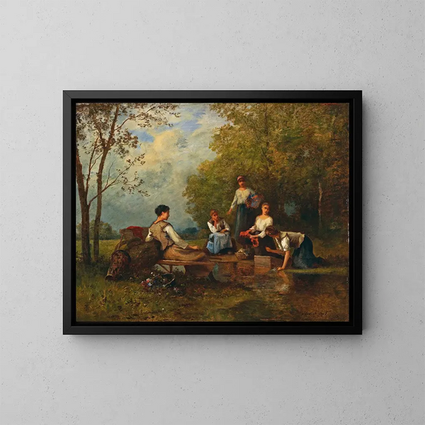Lavadoras - Léon Richet — cuadro enmarcado en la pared