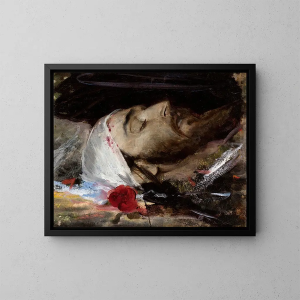 Cabeza de Cristo - Leon Wyczółkowski — cuadro enmarcado en la pared