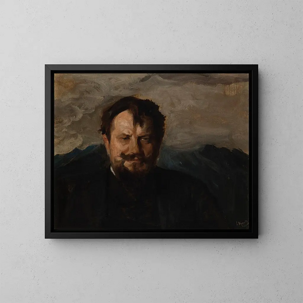 Retrato de Jan Kasprowicz - Leon Wyczółkowski — cuadro enmarcado en la pared