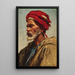 Un Arabe con turbante rojo - Leopold Carl Müller — cuadro enmarcado en la pared