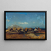 Marine Coast Painting with Monte Pellegrino near Palermo - Leopold Carl Müller — framed artwork on a wall